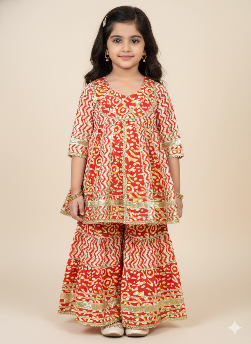 Girl's Peplum Sharara In Wholesale