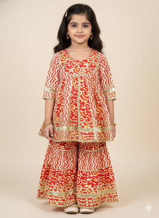 Girl's Peplum Sharara In Wholesale