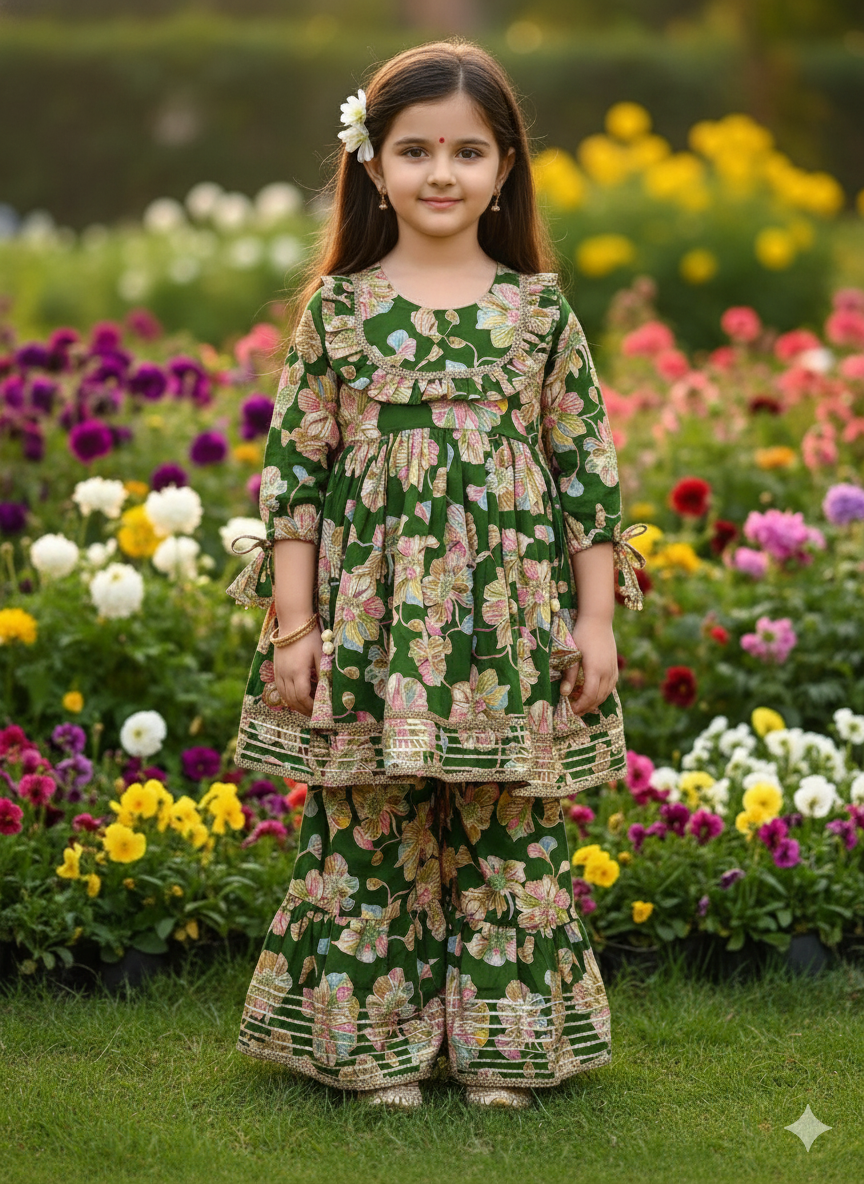 Girl's Peplum Sharara In Wholesale