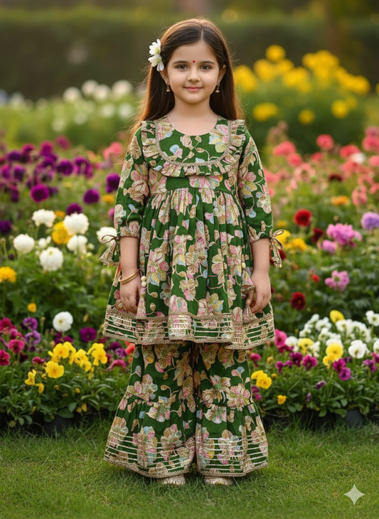 Girl's Peplum Sharara In Wholesale