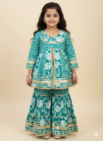 Girl's Peplum Sharara In Wholesale