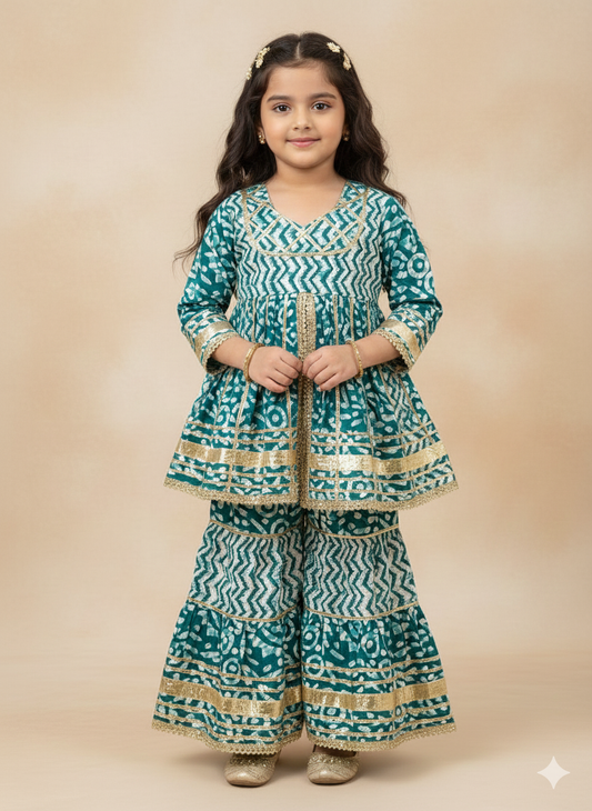 Girl's Peplum Sharara In Wholesale