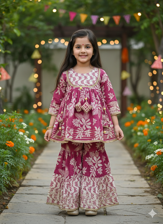 Girl's Peplum Sharara In wholesale