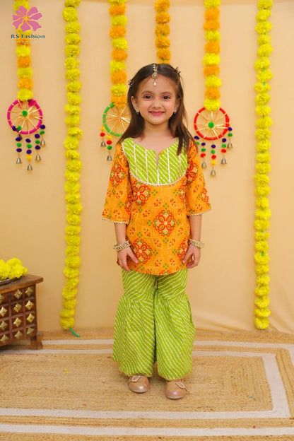 Girl straight kurti with sharara in wholesale