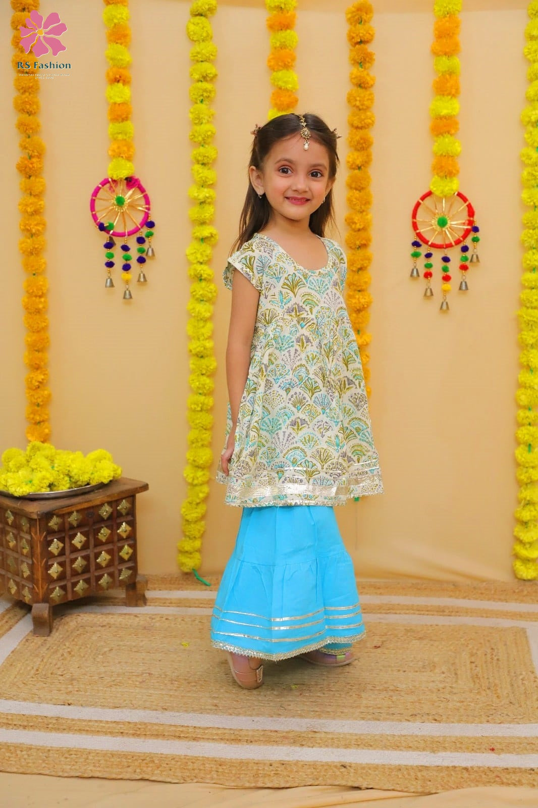 Peplum Sharara set pack of 7 in wholesale