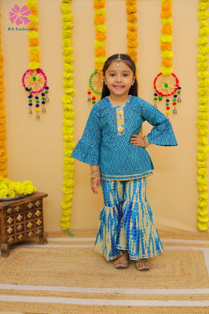 Girl straight kurti with sharara in wholesale