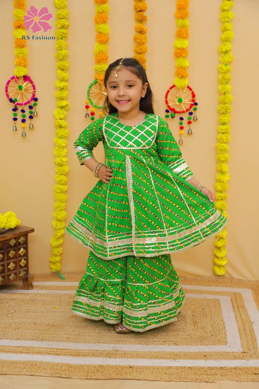 Pure cotton Gota-Patti Work Peplum Sharara in wholesale