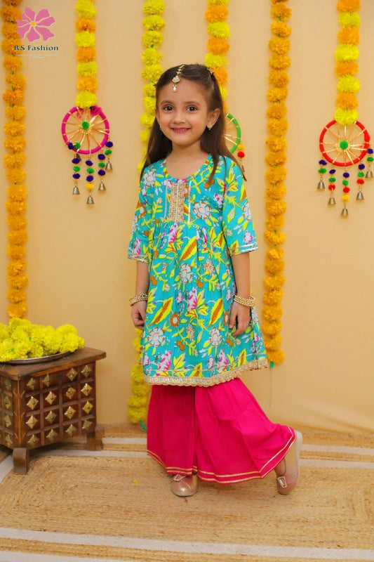 Peplum Sharara set pack of 7 in wholesale